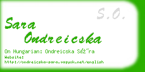 sara ondreicska business card